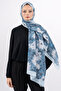 Flower Pattern Cotton Shawl, Imported Fabric, High Quality & New Season Shawl, Rosea Collection "Blue-Stone"