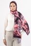 Flower Pattern Cotton Shawl, Imported Fabric, High Quality & New Season Shawl, Rosea Collection "Black-Pink" - 5