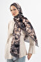 Flower Pattern Cotton Shawl, Imported Fabric, High Quality & New Season Shawl, Rosea Collection "Smoke-Late" - 3