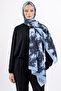 Flower Pattern Cotton Shawl, Imported Fabric, High Quality & New Season Shawl, Rosea Collection " Blue-Navy Blue "