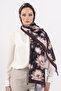 Flower Pattern Cotton Shawl, Imported Fabric, High Quality & New Season Shawl, Rosea Collection " Brown-Beige " - 2