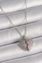 316L Steel Silver Color Chain Zircon Stone Heart Model Women's Necklace