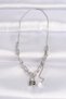 316L Steel Chain Silver Color Chain Love Written Lock Necklace - 2