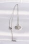 316L Steel Chain Silver Color Zircon Stone Pearl Detail Oyster Necklace - 3
