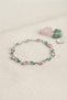 Brass Silver Color Pink Zircon Stone Flower Model Women's Bracelet