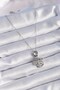 316L Steel Silver Color Zircon Stone Detail Heart Model Charm Women's Necklace - 2