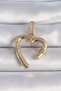 Brass Gold Color Zircon Stone Detailed Heart Figure Ajda Charm