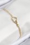 Brass Zircon Stone Infinity Heart Model Gold Color Women's Bracelet