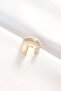 Gold Color Adjustable Ring with Letter t - 2