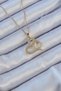 316L Steel Chain Gold Color Heart Necklace with Zircon Stone and Ring - 2