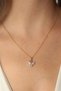 Gold Blue Color Butterfly Figure Women's Necklace