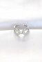 Silver Color Adjustable Ring with Zircon Stone