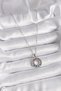 316L Steel Silver Color Chain Color Zircon Stone Medallion Model Women's Necklace - 2