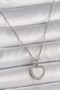 316L Steel Silver Color Chain Zircon Stone White Enamel Heart Model Women's Necklace
