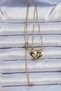 316L Steel Chain Gold Color Zircon Stone Magnet Heart Necklace - 2