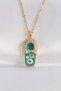 316L Steel Chain Zircon Stone Gold Color Evil Eye Slipper Design Necklace