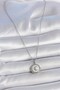 316L Steel Silver Color Chain White Enamel Crescent Embroidered Medallion Model Women's Necklace - 2