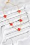 316L Steel Chain Gold Red Color Clover Women's Necklace - 2