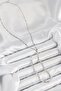 Brass Zircon Stone Model Silver Color Y Necklace - 2