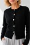 Women's Black Glitter Button Detailed Knitwear Cardigan - 3