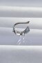 Brass Silver Color Zircon Stone Plated Earcuff Earrings - 2