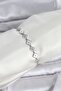 Silver Color Zircon Stone Row Clover Model Women's Bracelet with Elevator Chain