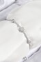 Brass Zircon Stone Snowflake Model Silver Color Elevator Women's Bracelet