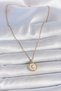 316L Steel Gold Color Chain White Enamel Crescent Embroidered Medallion Model Women's Necklace - 2