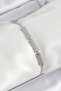 Brass Silver Color Zircon Stone Bone Model Women's Bracelet
