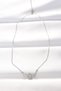 316L Steel Silver Color Zircon Stone Heart Wing Necklace - 2