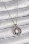316L Steel Silver Color Chain Color Zircon Stone Medallion Model Women's Necklace