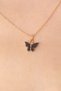 Gold Black Color Butterfly Figure Women's Necklace - 2