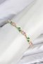 Brass Gold Color Pink Zircon Stone Flower Model Women's Bracelet - 3