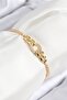 Brass Zircon Stone Chain Model Gold Color Elevator Women's Bracelet