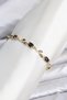 Brass Gold Color Purple Zircon Stone Flower Model Women's Bracelet - 4