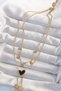 316L Steel Gold Color Enamel Multiple Heart Necklace - 2