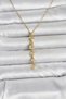 316L Steel Gold Color Sea Themed Y Model Zircon Stone Women's Necklace