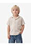 Linen and Viscose Blend Turn-Down Collar Pocketed Short Sleeve Shirt