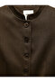 Belt Detailed, Buttoned, Pocketed, Straight Collar, Striped Blazer Jacket - 8