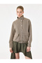 Zippered Pocket Detailed Buttoned Stand Collar Long Sleeve Plaid Jacket - 2