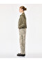 Slim Fit High Collar Zippered Long Sleeve Modal Blend Button Printed Sweatshirt - 3