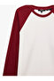 Cotton Waffle Textured Oversize Crew Neck Contrast Long Raglan Sleeve T-Shirt - 7