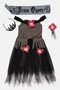 Kids Girl Zombie Prom Queen Costume, Black - 5