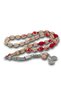 Double Color Transparent Crimped Amber Prayer Beads with Metal Tassels