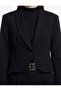 Regular Fit Wide Collar Long Sleeve Buttoned Blazer Jacket - 4
