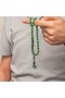 Silver Kazaz Tassel Green Crimped Amber Prayer Beads - 3