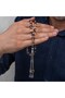 Smoked Transparent Crimped Amber Prayer Beads with Metal Tassels - 4