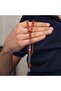 Metal Tasseled Capsule Cut Crimped Amber Prayer Beads - 3