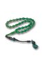 Silver Kazaz Tassel Green Crimped Amber Prayer Beads