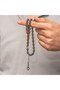Silver Transparent Kazaz Tassel-Adorned Crimped Amber Prayer Beads - 3